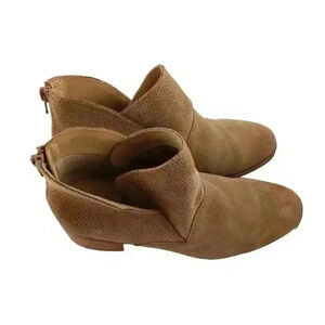 KORKS Womens Maldon tan Suede Ankle Almond Toe Booties Shoes US 8M